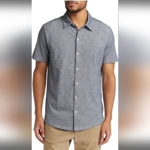 Robert Barkett XXL Whitner Knit Short Sleeve Button Up Shirt